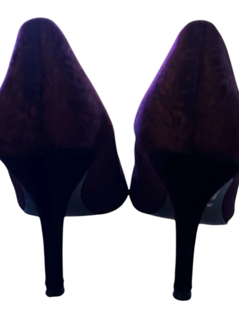 Nine West Velvet Pointed-Toe Pumps in Dark Burgundy